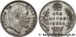 BRITISH INDIA 1 Rupee (Roupie) Edouard VII 1907 Bombay