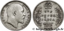 INDES BRITANNIQUES 1 Rupee (Roupie) Edouard VII 1909 Bombay