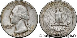 ÉTATS-UNIS D AMÉRIQUE 1/4 Dollar Georges Washington 1939 Philadelphie