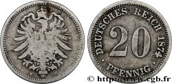 ALLEMAGNE 20 Pfennig aigle impérial héraldique 1874 Darmstadt
