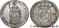 PAYS-BAS - PROVINCES-UNIES 1 Gulden Hollande armes couronnées des provinces Unies / femme au coude posé sur une bible 1794 Utrecht