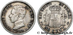 ESPAÑA 50 Centimos Alphonse XIII S.M.-.V. 1904 Madrid