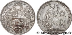 PÉROU 1 Sol Liberté assise 1882 Lima TTB+