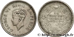 INDIA BRITÁNICA 1/4 Rupee (Roupie) Georges VI couronné 1944 Bombay