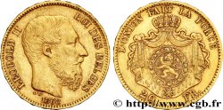 OR, PALLADIUM ET PLATINE INVESTISSEMENT 20 Francs Léopold II 1868 Bruxelles TTB