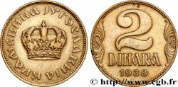 YUGOSLAVIA 2 Dinara couronne 1938