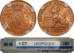 BELGIUM 1 Centime lion monogramme de Léopold II légende en français 1901 