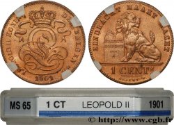 BELGIQUE 1 Centime lion monogramme de Léopold II légende en français 1901 