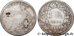 SWITZERLAND 1 Franc Helvetia 1860 Berne