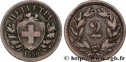SUISSE 2 Centimes (Rappen) croix suisse 1850 Paris