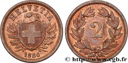 SWITZERLAND 2 Centimes (Rappen) croix suisse 1886 Berne - B