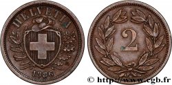 SVIZZERA  2 Centimes (Rappen) croix suisse 1886 Berne - B