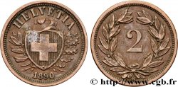 SUISSE 2 Centimes (Rappen) croix suisse 1890 Berne - B