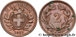 SUISSE 2 Centimes 1893 Berne  SUP