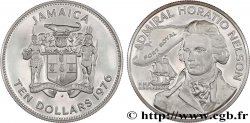 JAMAICA 10 Dollars Proof Amiral Nelson 1976 Franklin