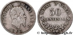 ITALIE 50 Centesimi Victor Emmanuel II 1863 Milan