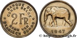 CONGO BELGE 2 Francs éléphant 1947 