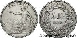 SUISSE 5 Francs Helvetia assise à l’écu 1873 Berne