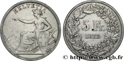 SUISSE 5 Francs Helvetia assise à l’écu 1873 Berne TTB