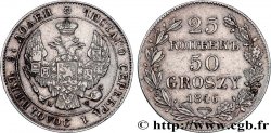 POLAND - KINGDOM OF POLAND - NICHOLAS I 25 Kopecks / 50 Groszy 1846 Varsovie