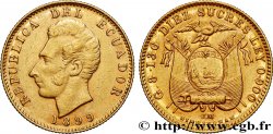 EKUADOR 10 Sucres Antonio Jose de Sucre / blason 1899 Birmingham fVZ