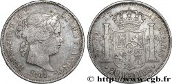 ESPAGNE - ROYAUME D ESPAGNE - ISABELLE II 20 Reales 1861 Madrid VF/XF