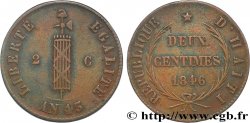 HAITI 2 Centimes faisceau, an 43 1846 