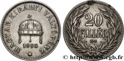 HUNGARY 20 Filler couronne 1908 Kremnitz - KB