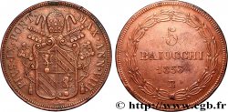 ITALY - PAPAL STATES - PIUS IX (Giovanni Maria Mastai Ferretti) 5 Baiocchi an VIII 1853 Rome