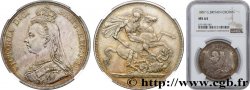 GRANDE BRETAGNE - VICTORIA 1 Crown buste du jubilé 1887  SPL64 NGC