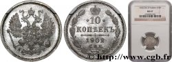 RUSSIA - NICHOLAS II 10 Kopecks 1902 Saint-Petersbourg MS67 NGC
