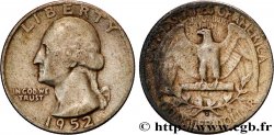 ÉTATS-UNIS D AMÉRIQUE 1/4 Dollar Georges Washington 1952 Denver - D