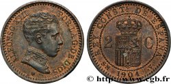 ESPAGNE 2 Centimos Alphonse XIII 1904 Madrid