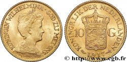 OR, PALLADIUM ET PLATINE INVESTISSEMENT 10 Gulden, 3e type Wilhelmina 1917 Utrecht