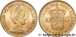 OR, PALLADIUM ET PLATINE INVESTISSEMENT 10 Gulden, 3e type Wilhelmina 1917 Utrecht TTB+
