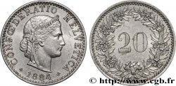 SWITZERLAND 20 Centimes (Rappen) Helvetia 1884 Berne