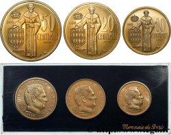 MONACO Essais de 10, 20 et 50 Centimes Rainier III 1962 Paris MS