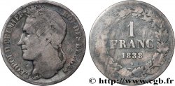 BELGIQUE - ROYAUME DE BELGIQUE - LÉOPOLD Ier 1 Franc tête laurée 1838 Bruxelles