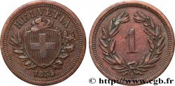 SWITZERLAND 1 Centime (Rappen) 1855 Paris XF
