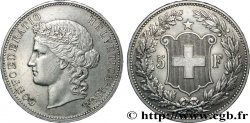 SWITZERLAND 5 Francs Helvetia buste 1888 Berne AU