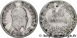 ITALIE 50 Centesimi Victor Emmanuel II 1863 Milan
