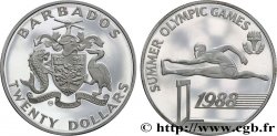 BARBADOS 20 Dollars Proof Jeux Olympiques de Séoul - course de haie 1988