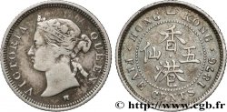 HONG-KONG 5 Cents Victoria 1876 Heaton