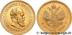 RUSSIE - ALEXANDRE III 5 Roubles 1887 Saint-Petersbourg SUP