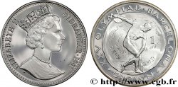 GIBRALTAR 1 Crown Proof 25e Jeux Olympique de Barcelone : Elisabeth II / lanceur de disque 1991  SPL