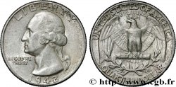 ÉTATS-UNIS D AMÉRIQUE 1/4 Dollar Georges Washington 1942 Philadelphie