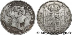 ESPAGNE 1 Escudo Isabelle II / écu couronné 1868 Madrid