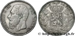 BELGIQUE 5 Francs Léopold II 1872