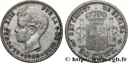 ESPAGNE - ROYAUME D ESPAGNE - ALPHONSE XIII 50 Centimos 3e type 1896 Madrid