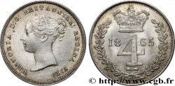 GRANDE BRETAGNE - VICTORIA 4 Pence (Maundy Set) Victoria tête jeune 1865 Londres